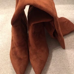 Chestnut Suede Knee-High Boot